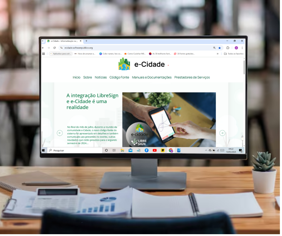 Página do e-Cidade lançada pela Comunidade